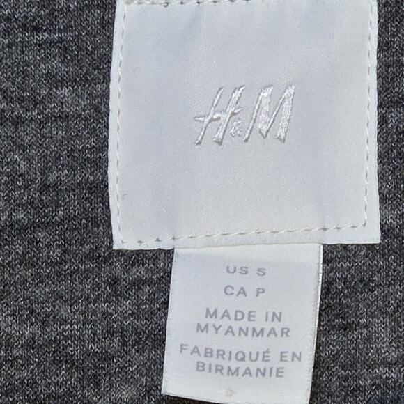 H&M Gray Button Up Overshirt Shacket Jacket Men’s Small Relaxed Fit Long Sleeve - Picture 2 of 13